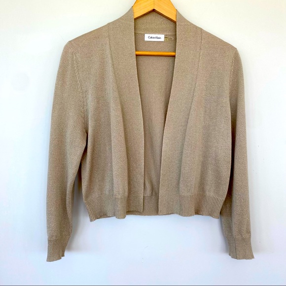 Calvin Klein Sweaters - Calvin Klein shrug in gold with metallic